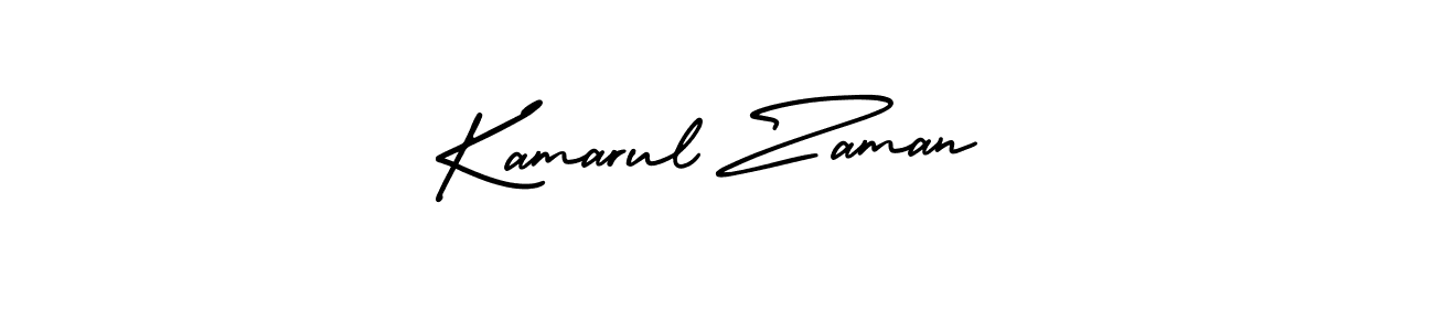 The best way (AmerikaSignatureDemo-Regular) to make a short signature is to pick only two or three words in your name. The name Kamarul Zaman include a total of six letters. For converting this name. Kamarul Zaman signature style 3 images and pictures png