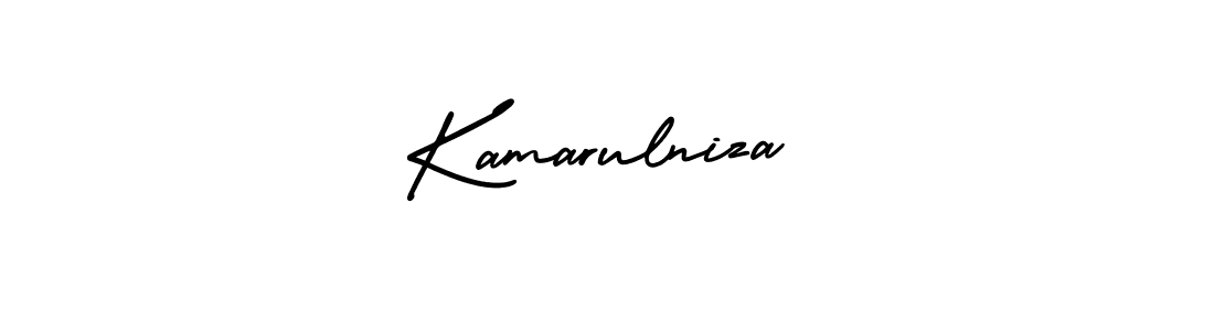 You should practise on your own different ways (AmerikaSignatureDemo-Regular) to write your name (Kamarulniza) in signature. don't let someone else do it for you. Kamarulniza signature style 3 images and pictures png