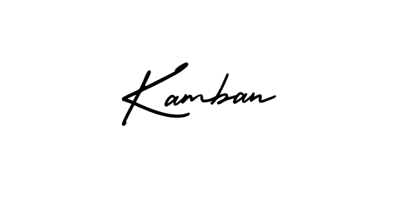 Design your own signature with our free online signature maker. With this signature software, you can create a handwritten (AmerikaSignatureDemo-Regular) signature for name Kamban. Kamban signature style 3 images and pictures png