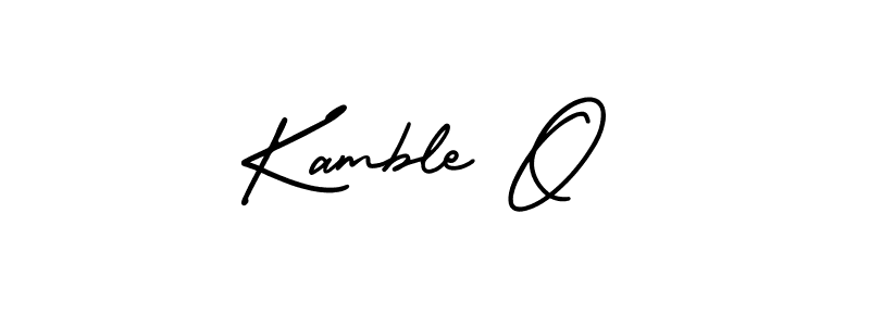 How to make Kamble O name signature. Use AmerikaSignatureDemo-Regular style for creating short signs online. This is the latest handwritten sign. Kamble O signature style 3 images and pictures png