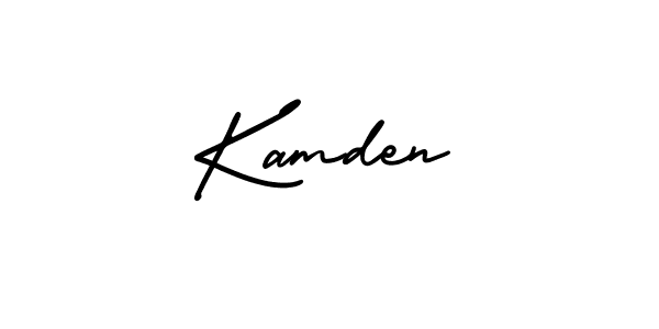 Design your own signature with our free online signature maker. With this signature software, you can create a handwritten (AmerikaSignatureDemo-Regular) signature for name Kamden. Kamden signature style 3 images and pictures png