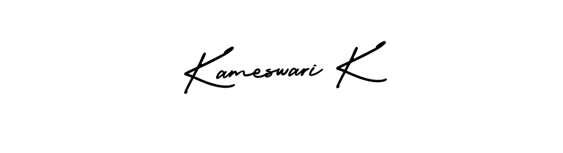 Design your own signature with our free online signature maker. With this signature software, you can create a handwritten (AmerikaSignatureDemo-Regular) signature for name Kameswari K. Kameswari K signature style 3 images and pictures png