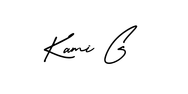 Design your own signature with our free online signature maker. With this signature software, you can create a handwritten (AmerikaSignatureDemo-Regular) signature for name Kami G. Kami G signature style 3 images and pictures png