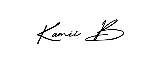 Design your own signature with our free online signature maker. With this signature software, you can create a handwritten (AmerikaSignatureDemo-Regular) signature for name Kamii B. Kamii B signature style 3 images and pictures png