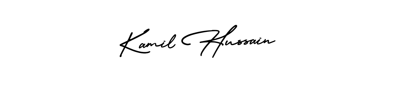 Kamil Hussain stylish signature style. Best Handwritten Sign (AmerikaSignatureDemo-Regular) for my name. Handwritten Signature Collection Ideas for my name Kamil Hussain. Kamil Hussain signature style 3 images and pictures png