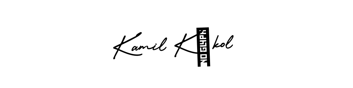 AmerikaSignatureDemo-Regular is a professional signature style that is perfect for those who want to add a touch of class to their signature. It is also a great choice for those who want to make their signature more unique. Get Kamil Kąkol name to fancy signature for free. Kamil Kąkol signature style 3 images and pictures png