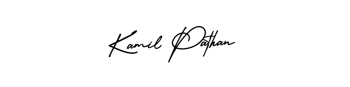 This is the best signature style for the Kamil Pathan name. Also you like these signature font (AmerikaSignatureDemo-Regular). Mix name signature. Kamil Pathan signature style 3 images and pictures png