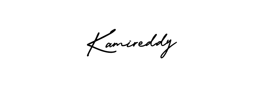 You should practise on your own different ways (AmerikaSignatureDemo-Regular) to write your name (Kamireddy) in signature. don't let someone else do it for you. Kamireddy signature style 3 images and pictures png