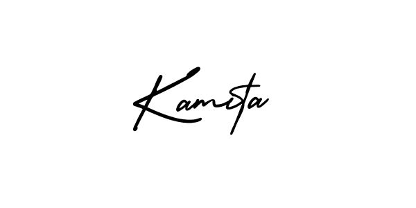 Kamita stylish signature style. Best Handwritten Sign (AmerikaSignatureDemo-Regular) for my name. Handwritten Signature Collection Ideas for my name Kamita. Kamita signature style 3 images and pictures png