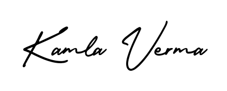 A dynamic signature style for Kamla Verma using AmerikaSignatureDemo-Regular script. Designed to look authentic, handwritten, and professional. Kamla Verma signature style 3 images and pictures png