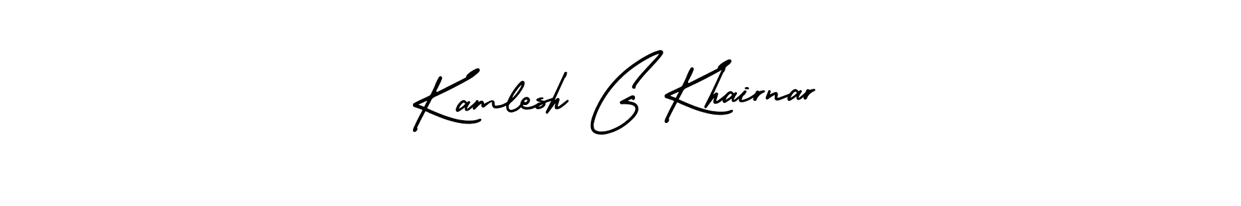 This is the best signature style for the Kamlesh G Khairnar name. Also you like these signature font (AmerikaSignatureDemo-Regular). Mix name signature. Kamlesh G Khairnar signature style 3 images and pictures png