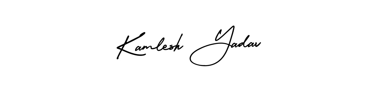 AmerikaSignatureDemo-Regular is a professional signature style that is perfect for those who want to add a touch of class to their signature. It is also a great choice for those who want to make their signature more unique. Get Kamlesh Yadav name to fancy signature for free. Kamlesh Yadav signature style 3 images and pictures png