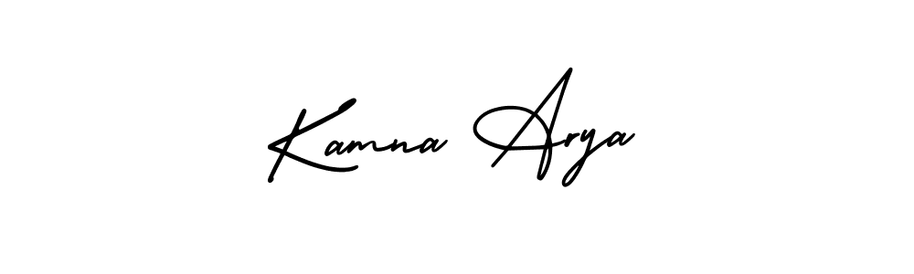 The best way (AmerikaSignatureDemo-Regular) to make a short signature is to pick only two or three words in your name. The name Kamna Arya include a total of six letters. For converting this name. Kamna Arya signature style 3 images and pictures png