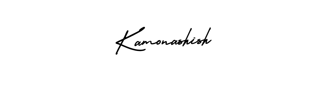 How to make Kamonashish name signature. Use AmerikaSignatureDemo-Regular style for creating short signs online. This is the latest handwritten sign. Kamonashish signature style 3 images and pictures png