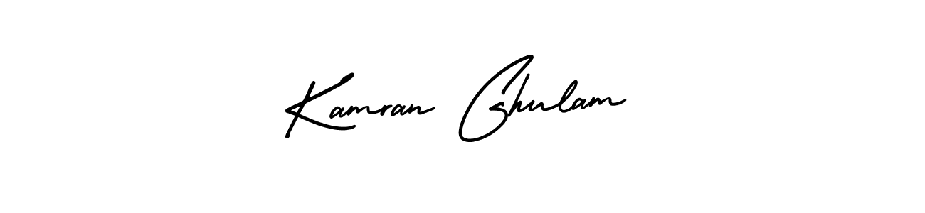 The best way (AmerikaSignatureDemo-Regular) to make a short signature is to pick only two or three words in your name. The name Kamran Ghulam include a total of six letters. For converting this name. Kamran Ghulam signature style 3 images and pictures png