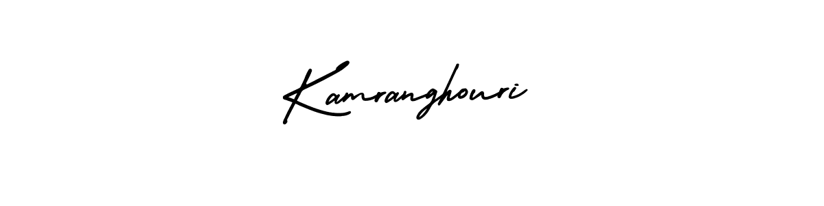 Use a signature maker to create a handwritten signature online. With this signature software, you can design (AmerikaSignatureDemo-Regular) your own signature for name Kamranghouri. Kamranghouri signature style 3 images and pictures png