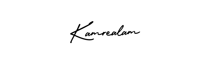 Use a signature maker to create a handwritten signature online. With this signature software, you can design (AmerikaSignatureDemo-Regular) your own signature for name Kamrealam. Kamrealam signature style 3 images and pictures png