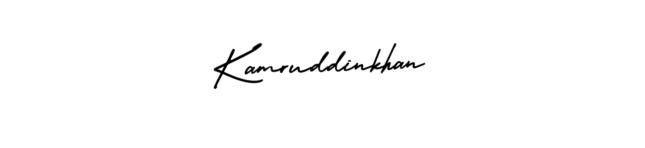 You should practise on your own different ways (AmerikaSignatureDemo-Regular) to write your name (Kamruddinkhan) in signature. don't let someone else do it for you. Kamruddinkhan signature style 3 images and pictures png