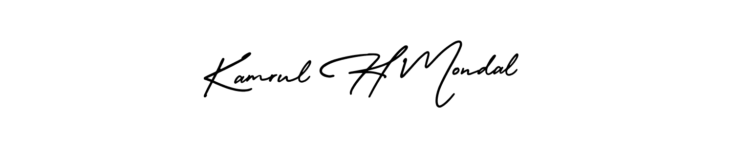 It looks lik you need a new signature style for name Kamrul H Mondal. Design unique handwritten (AmerikaSignatureDemo-Regular) signature with our free signature maker in just a few clicks. Kamrul H Mondal signature style 3 images and pictures png