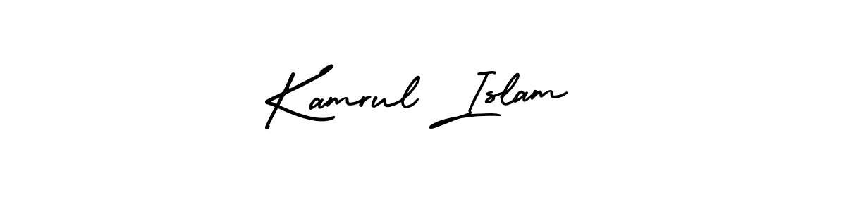 You should practise on your own different ways (AmerikaSignatureDemo-Regular) to write your name (Kamrul Islam) in signature. don't let someone else do it for you. Kamrul Islam signature style 3 images and pictures png