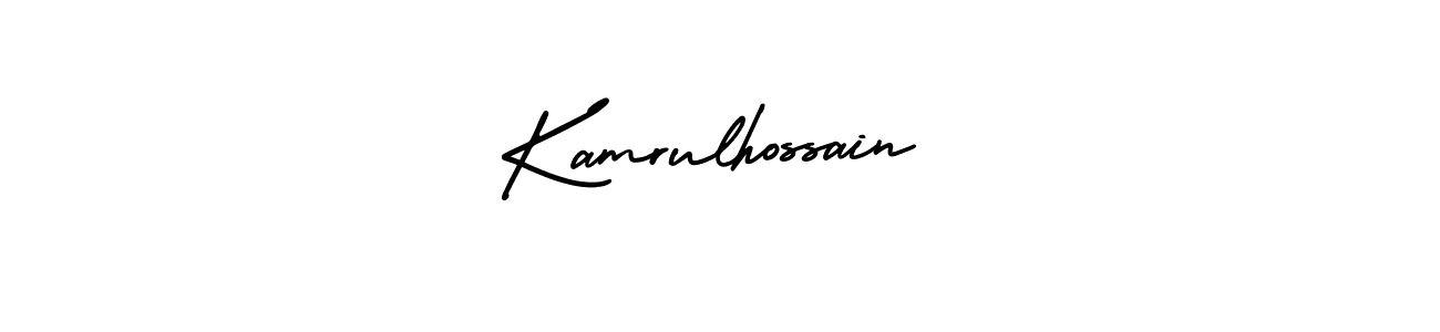 How to make Kamrulhossain name signature. Use AmerikaSignatureDemo-Regular style for creating short signs online. This is the latest handwritten sign. Kamrulhossain signature style 3 images and pictures png