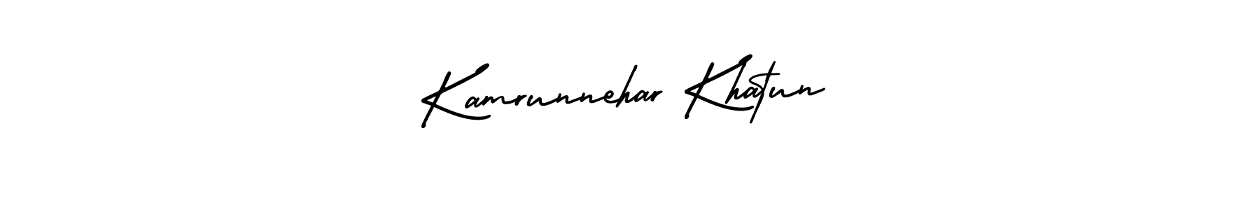It looks lik you need a new signature style for name Kamrunnehar Khatun. Design unique handwritten (AmerikaSignatureDemo-Regular) signature with our free signature maker in just a few clicks. Kamrunnehar Khatun signature style 3 images and pictures png