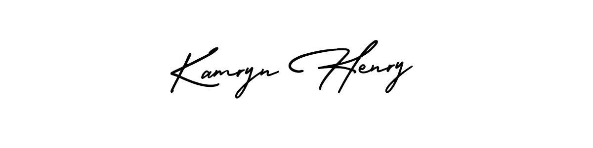 The best way (AmerikaSignatureDemo-Regular) to make a short signature is to pick only two or three words in your name. The name Kamryn Henry include a total of six letters. For converting this name. Kamryn Henry signature style 3 images and pictures png