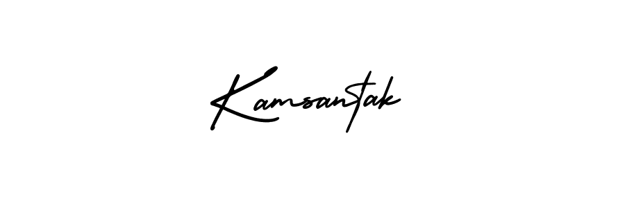 How to make Kamsantak name signature. Use AmerikaSignatureDemo-Regular style for creating short signs online. This is the latest handwritten sign. Kamsantak signature style 3 images and pictures png
