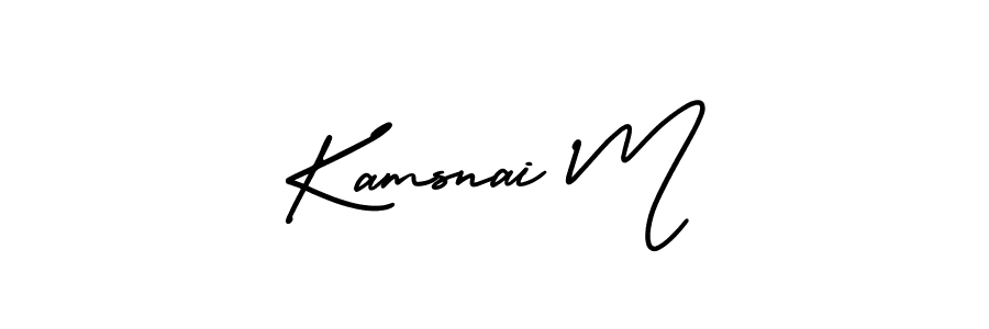Use a signature maker to create a handwritten signature online. With this signature software, you can design (AmerikaSignatureDemo-Regular) your own signature for name Kamsnai M. Kamsnai M signature style 3 images and pictures png