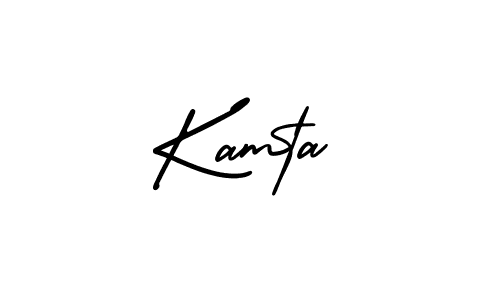 Kamta stylish signature style. Best Handwritten Sign (AmerikaSignatureDemo-Regular) for my name. Handwritten Signature Collection Ideas for my name Kamta. Kamta signature style 3 images and pictures png