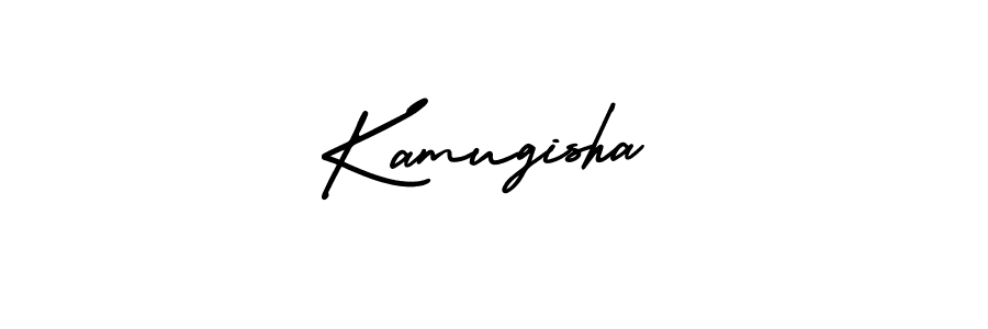 How to make Kamugisha name signature. Use AmerikaSignatureDemo-Regular style for creating short signs online. This is the latest handwritten sign. Kamugisha signature style 3 images and pictures png