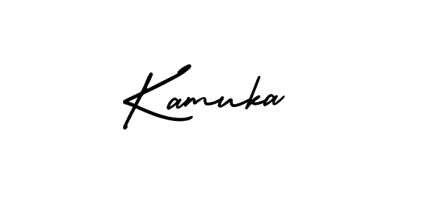 It looks lik you need a new signature style for name Kamuka. Design unique handwritten (AmerikaSignatureDemo-Regular) signature with our free signature maker in just a few clicks. Kamuka signature style 3 images and pictures png