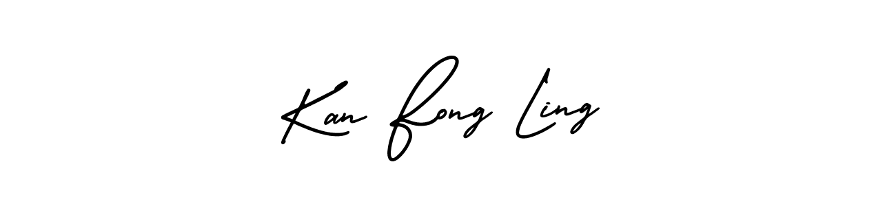 You should practise on your own different ways (AmerikaSignatureDemo-Regular) to write your name (Kan Fong Ling) in signature. don't let someone else do it for you. Kan Fong Ling signature style 3 images and pictures png