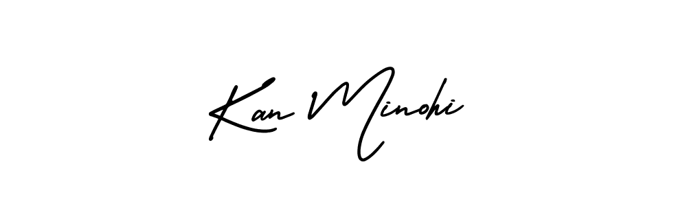 AmerikaSignatureDemo-Regular is a professional signature style that is perfect for those who want to add a touch of class to their signature. It is also a great choice for those who want to make their signature more unique. Get Kan Minohi name to fancy signature for free. Kan Minohi signature style 3 images and pictures png