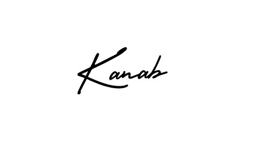 How to make Kanab name signature. Use AmerikaSignatureDemo-Regular style for creating short signs online. This is the latest handwritten sign. Kanab signature style 3 images and pictures png