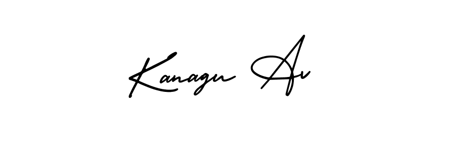 if you are searching for the best signature style for your name Kanagu Av. so please give up your signature search. here we have designed multiple signature styles  using AmerikaSignatureDemo-Regular. Kanagu Av signature style 3 images and pictures png