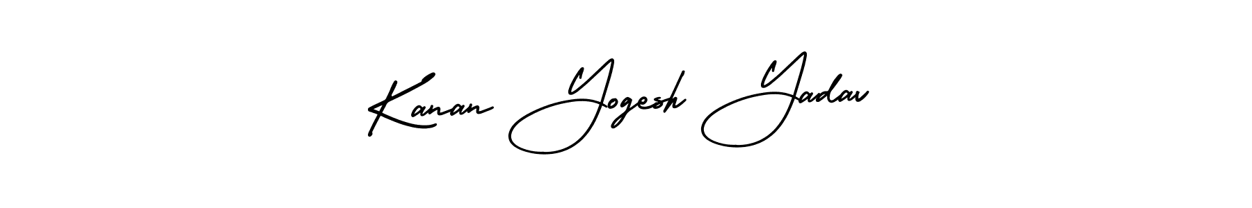 The best way (AmerikaSignatureDemo-Regular) to make a short signature is to pick only two or three words in your name. The name Kanan Yogesh Yadav include a total of six letters. For converting this name. Kanan Yogesh Yadav signature style 3 images and pictures png