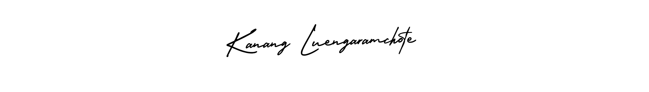 You should practise on your own different ways (AmerikaSignatureDemo-Regular) to write your name (Kanang Luengaramchote) in signature. don't let someone else do it for you. Kanang Luengaramchote signature style 3 images and pictures png