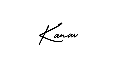 How to make Kanav name signature. Use AmerikaSignatureDemo-Regular style for creating short signs online. This is the latest handwritten sign. Kanav signature style 3 images and pictures png