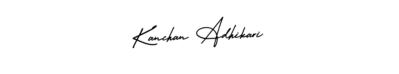 AmerikaSignatureDemo-Regular is a professional signature style that is perfect for those who want to add a touch of class to their signature. It is also a great choice for those who want to make their signature more unique. Get Kanchan Adhikari name to fancy signature for free. Kanchan Adhikari signature style 3 images and pictures png