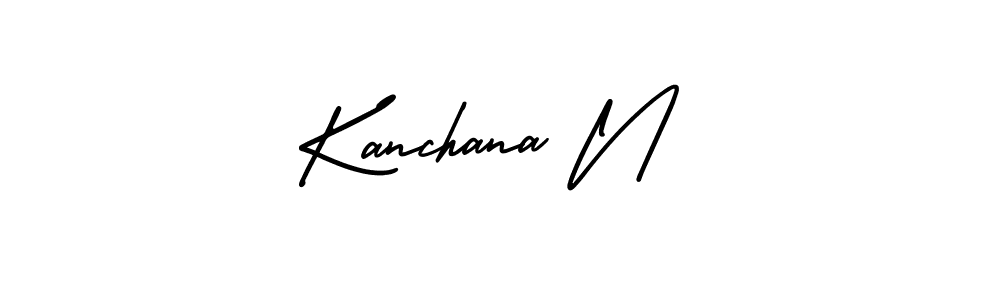 How to make Kanchana N name signature. Use AmerikaSignatureDemo-Regular style for creating short signs online. This is the latest handwritten sign. Kanchana N signature style 3 images and pictures png