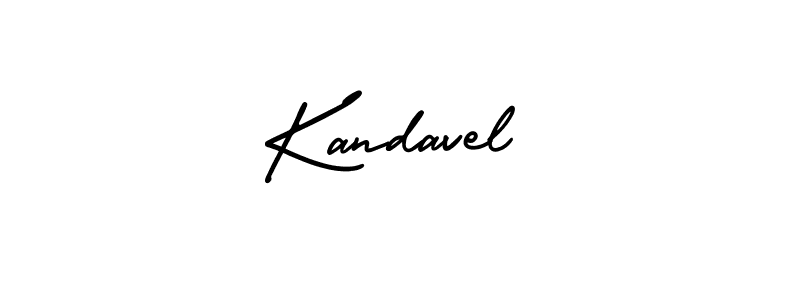 How to make Kandavel name signature. Use AmerikaSignatureDemo-Regular style for creating short signs online. This is the latest handwritten sign. Kandavel signature style 3 images and pictures png