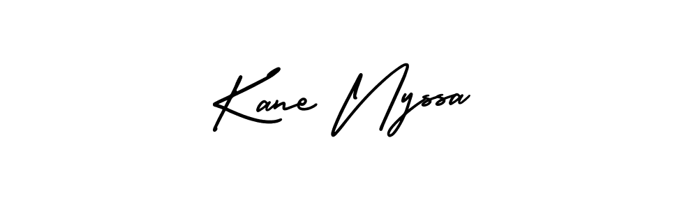 The best way (AmerikaSignatureDemo-Regular) to make a short signature is to pick only two or three words in your name. The name Kane Nyssa include a total of six letters. For converting this name. Kane Nyssa signature style 3 images and pictures png