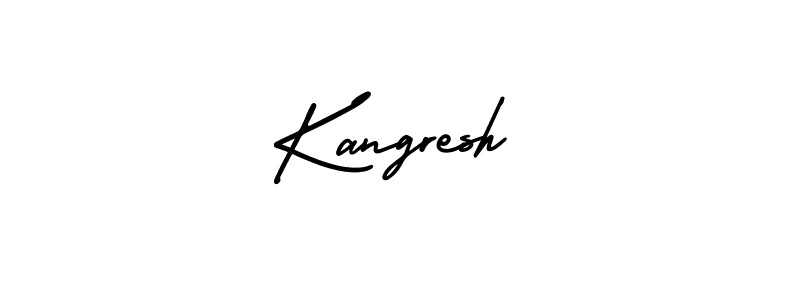 How to make Kangresh name signature. Use AmerikaSignatureDemo-Regular style for creating short signs online. This is the latest handwritten sign. Kangresh signature style 3 images and pictures png