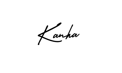 How to make Kanha name signature. Use AmerikaSignatureDemo-Regular style for creating short signs online. This is the latest handwritten sign. Kanha signature style 3 images and pictures png