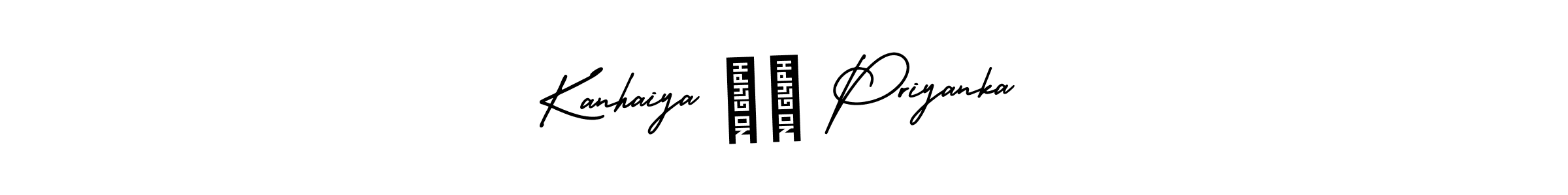 Create a beautiful signature design for name Kanhaiya ♥️ Priyanka. With this signature (AmerikaSignatureDemo-Regular) fonts, you can make a handwritten signature for free. Kanhaiya ♥️ Priyanka signature style 3 images and pictures png