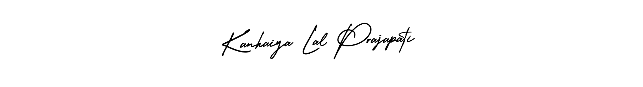 You should practise on your own different ways (AmerikaSignatureDemo-Regular) to write your name (Kanhaiya Lal Prajapati) in signature. don't let someone else do it for you. Kanhaiya Lal Prajapati signature style 3 images and pictures png