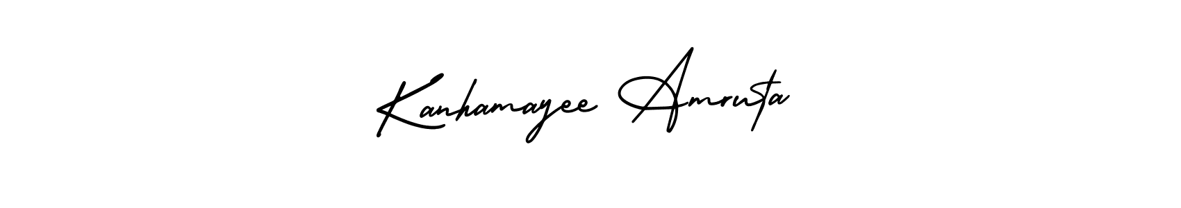 How to make Kanhamayee Amruta name signature. Use AmerikaSignatureDemo-Regular style for creating short signs online. This is the latest handwritten sign. Kanhamayee Amruta signature style 3 images and pictures png