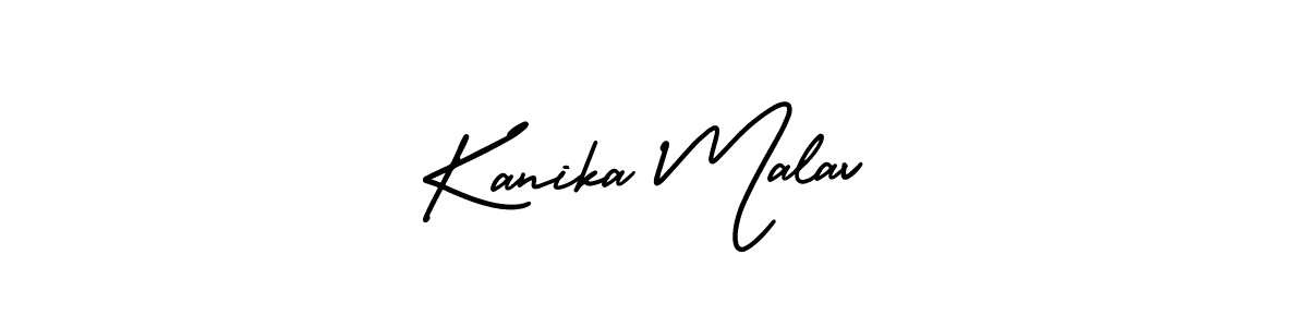 Use a signature maker to create a handwritten signature online. With this signature software, you can design (AmerikaSignatureDemo-Regular) your own signature for name Kanika Malav. Kanika Malav signature style 3 images and pictures png