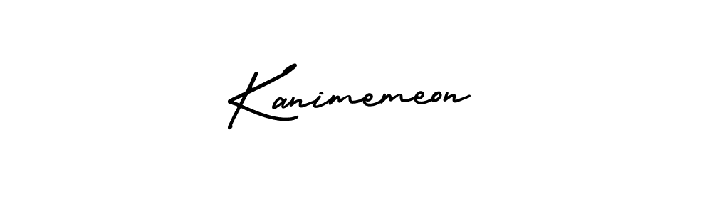 It looks lik you need a new signature style for name Kanimemeon. Design unique handwritten (AmerikaSignatureDemo-Regular) signature with our free signature maker in just a few clicks. Kanimemeon signature style 3 images and pictures png